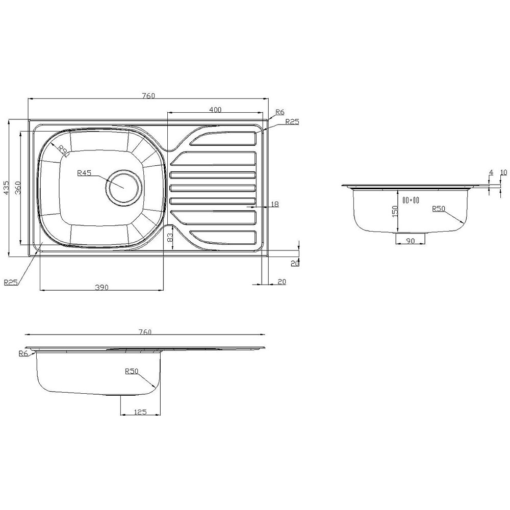 Chiuveta bucatarie COOKE & LEWIS Turing, 1 cuva, picurator reversibil, inox, finisaj satinat