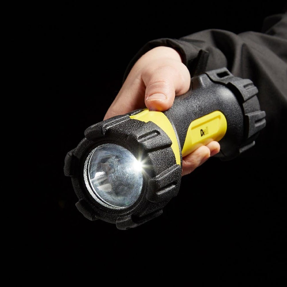 Lanterna LED de mana DIALL, 50 lumeni, IP44, 4xAA, negru/galben