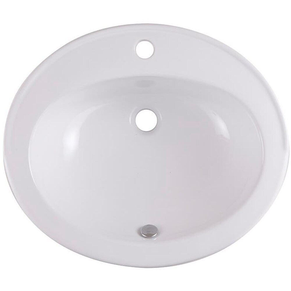 Lavoar pe blat COOKE & LEWIS Tyne, ceramica, 56.5 x 47.3 cm, alb lucios