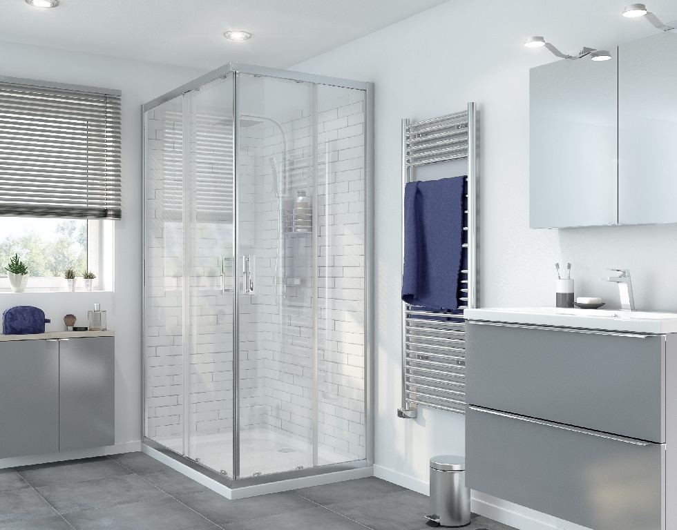 Cabina dus standard GoodHome Beloya, dreptunghiulara, 120 x 80 x 195 cm, sticla securizata 8mm, profil crom