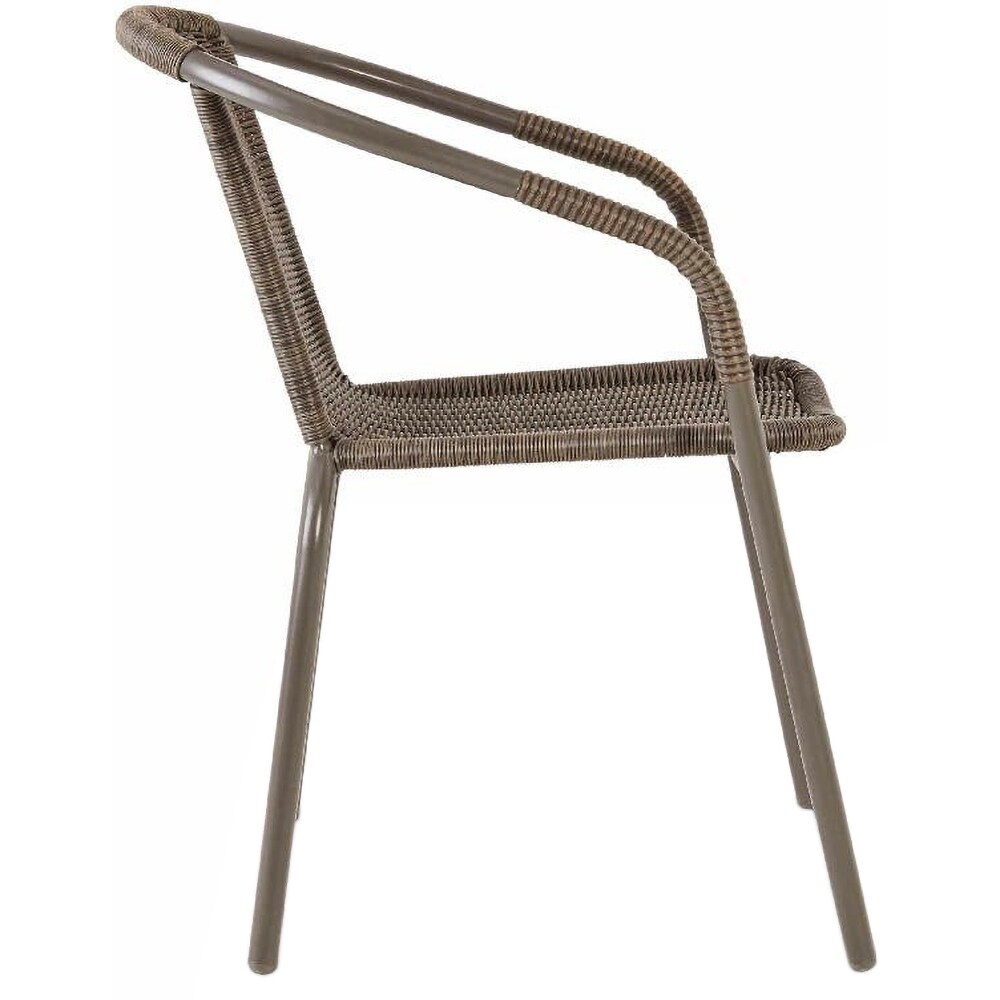 Scaun terasa GOODHOME Bari, otel, 58 x 50 x 76 cm, maro