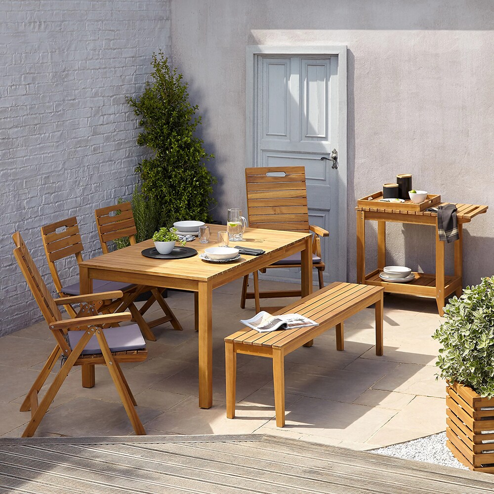 Scaun terasa GOODHOME Denia, lemn, 86 x 86 x 107 cm, maro