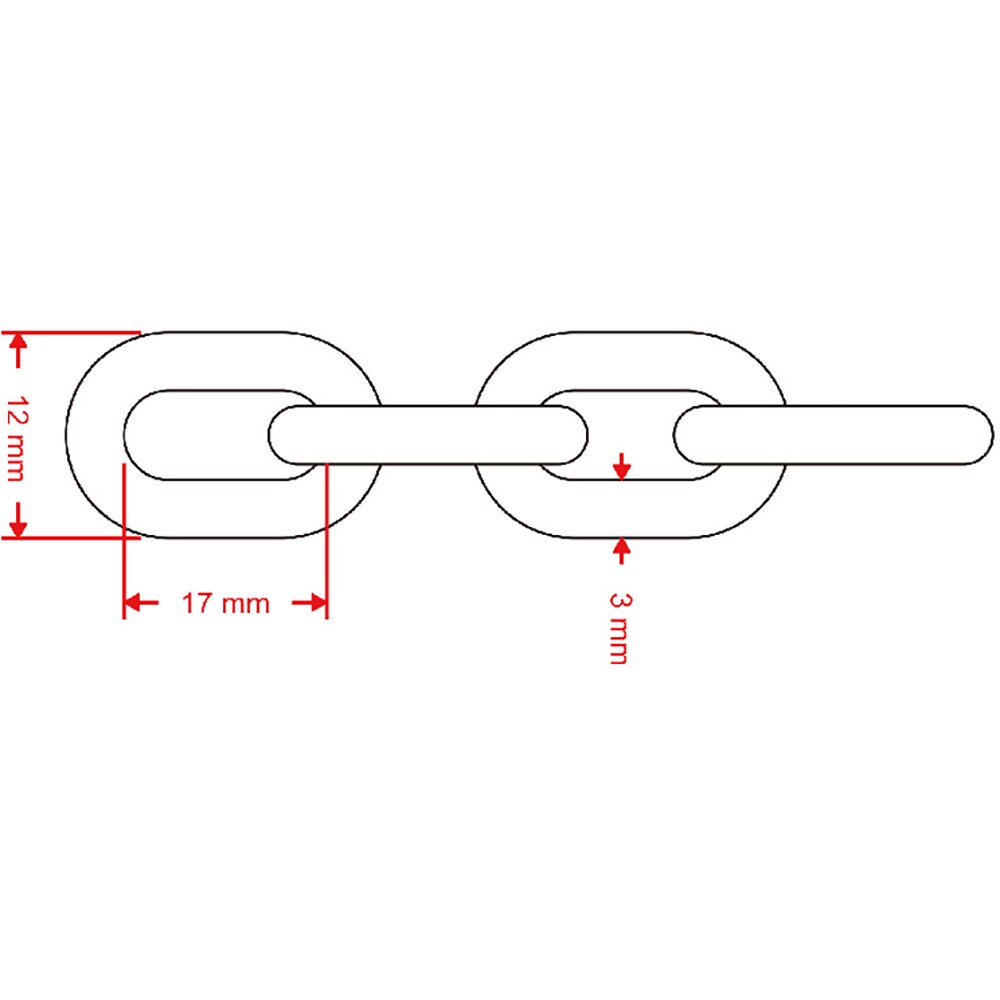 Lant otel DIALL, 3 mm x 12 mm x 17 mm