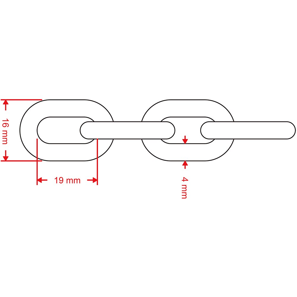Lant otel DIALL, 4 mm x 19 mm x 16 mm