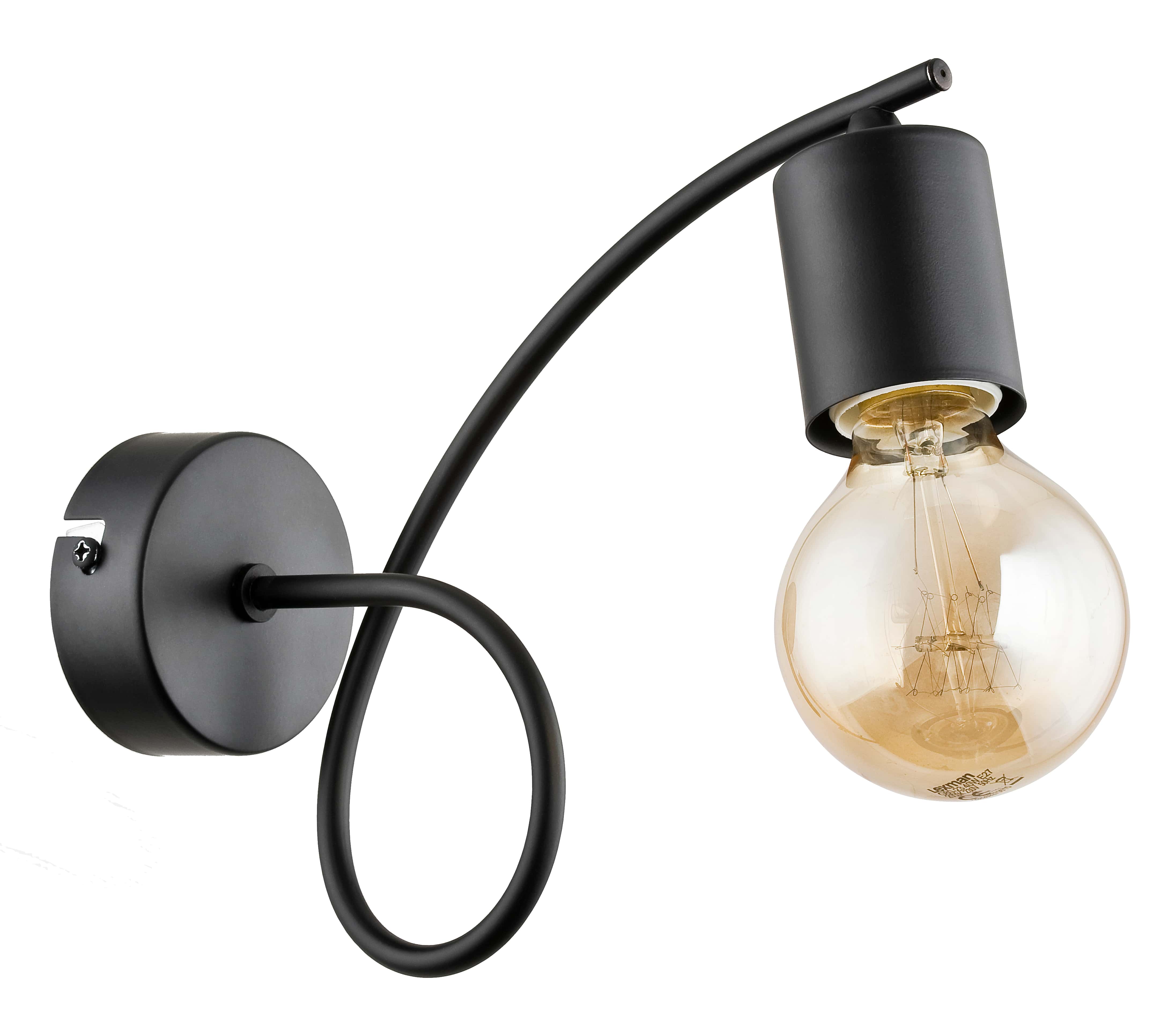 Aplica incandescent, neagra, 1 bec, E27, 60 W  Alfa Tango