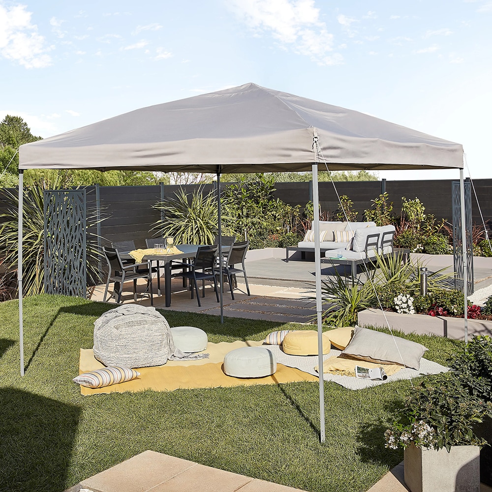 Pavilion terasa BLOOMA Jarvis, poliester, 295 x 295 x 260 cm, maro