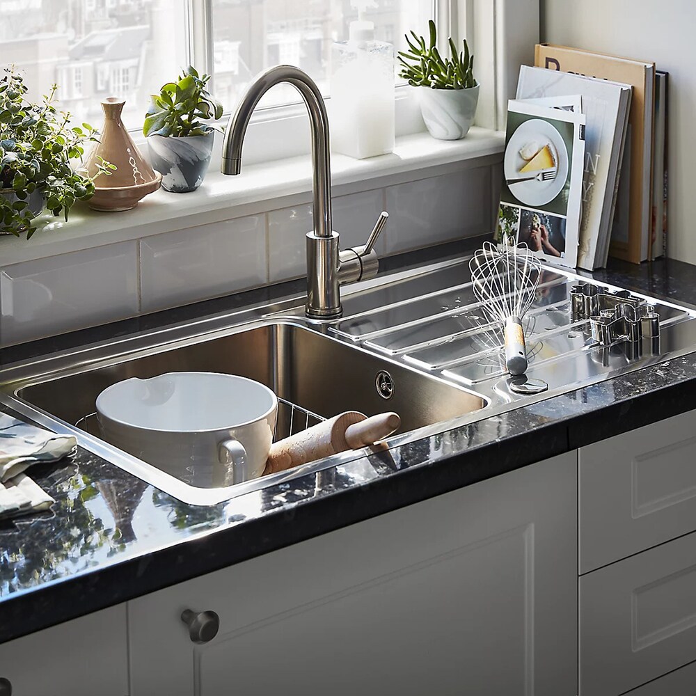 Baterie bucatarie COOKE&LEWIS Katiki, alama, nichel