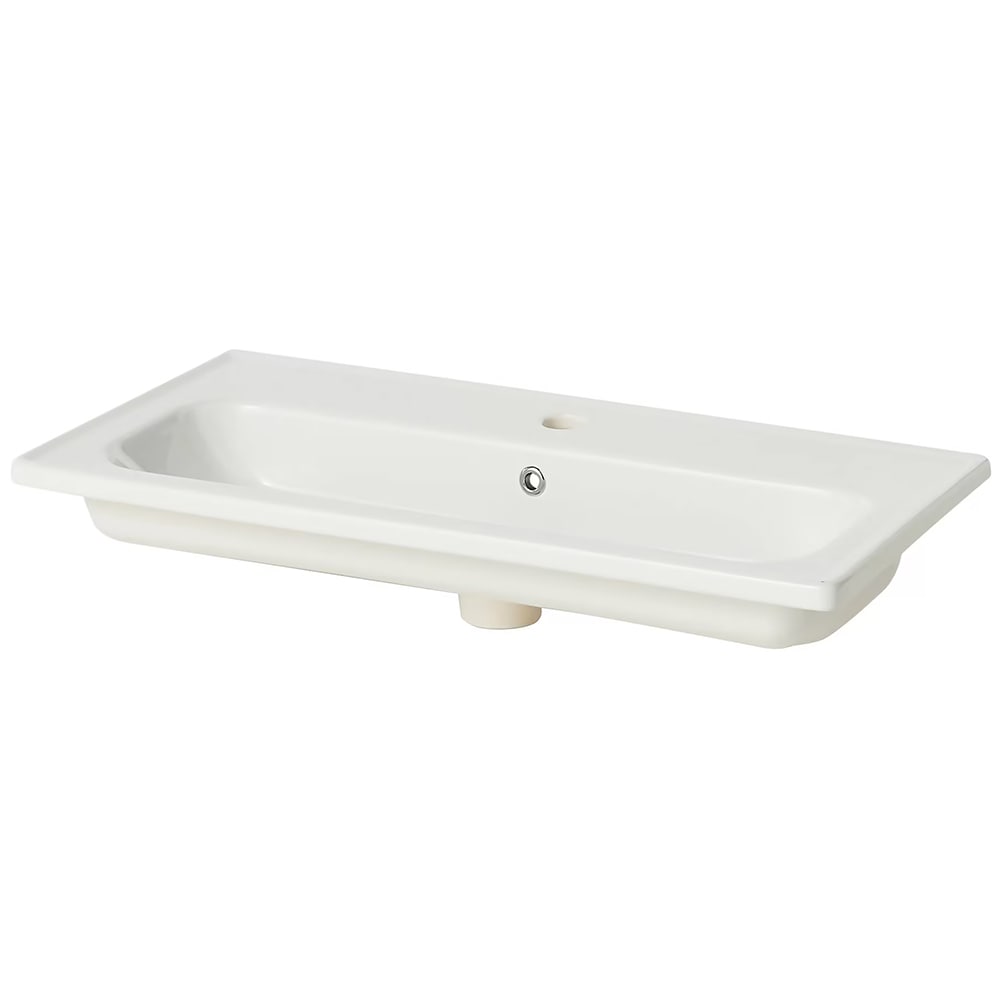 Lavoar baie GOODHOME Towan, ceramica, 81.3 x 37.1 cm, alb lucios