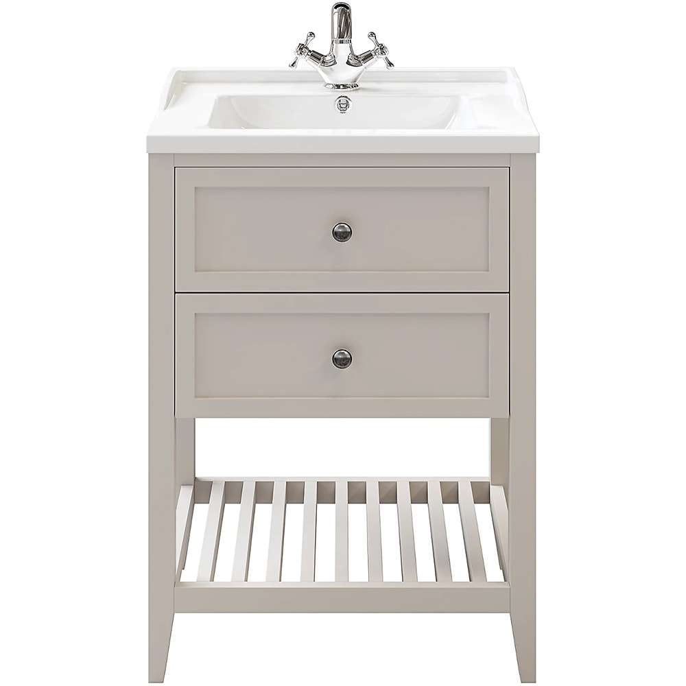 Baza lavoar GoodHome Perma, 2 sertare, 60 cm, gri