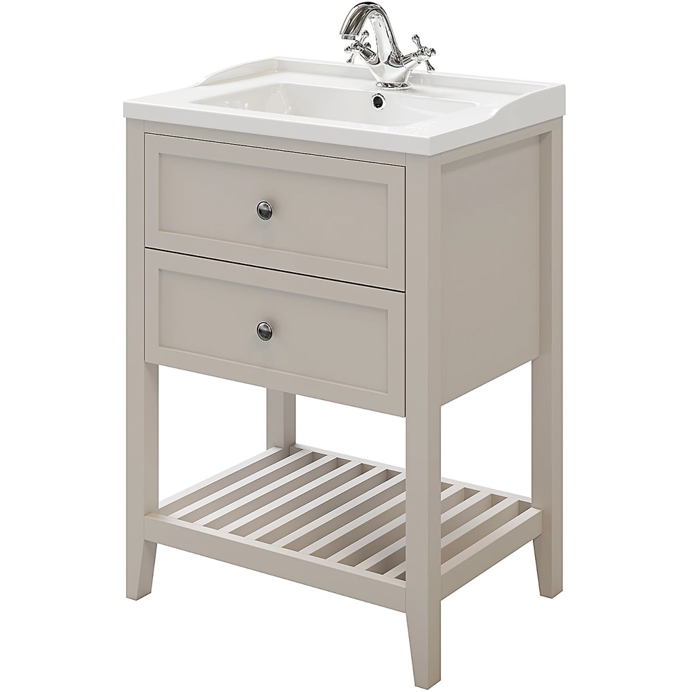 Baza lavoar GoodHome Perma, 2 sertare, 60 cm, gri