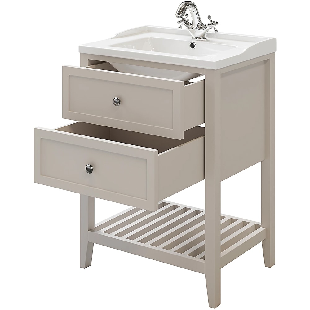 Baza lavoar GoodHome Perma, 2 sertare, 60 cm, gri