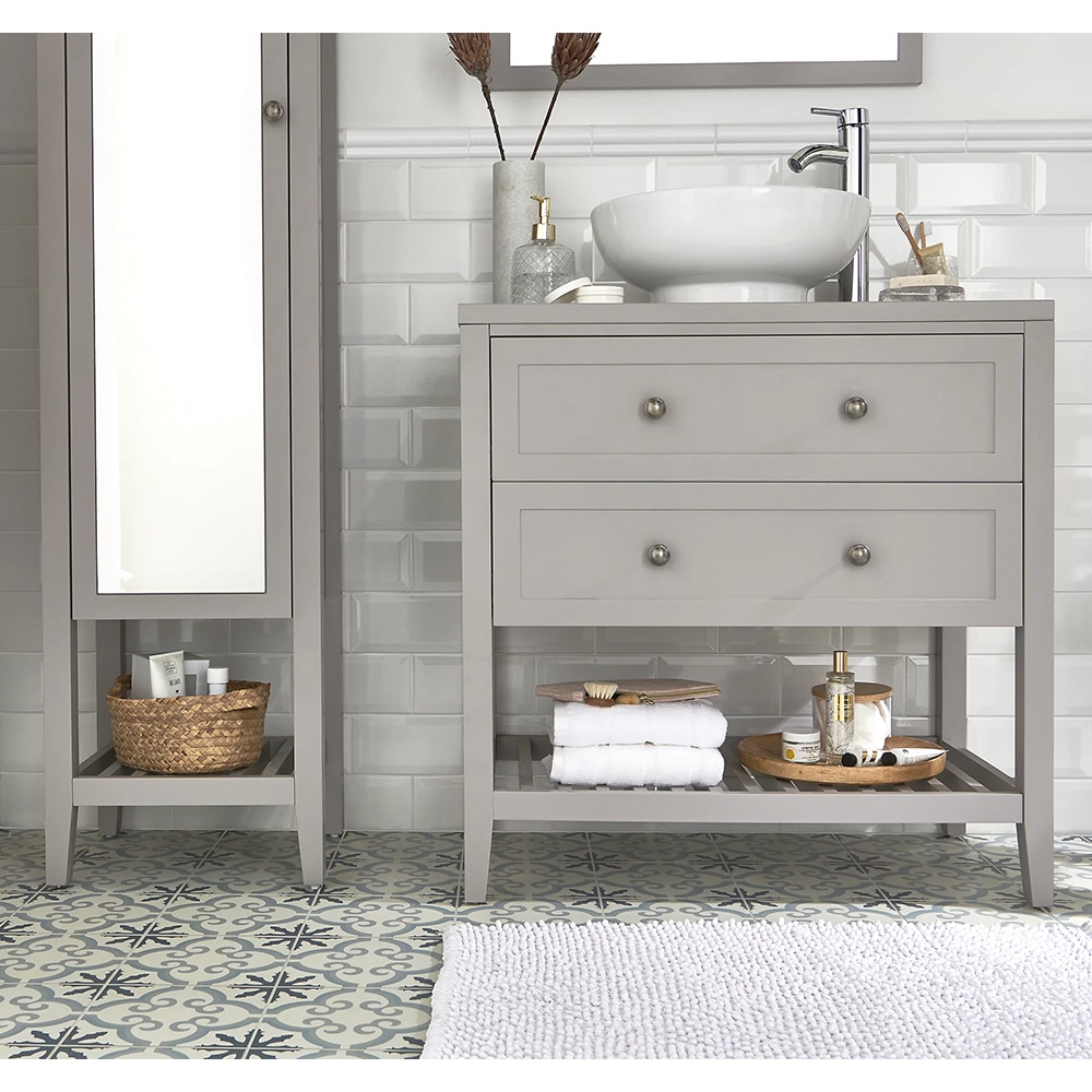 Baza lavoar GoodHome Perma, 2 sertare, 60 cm, gri