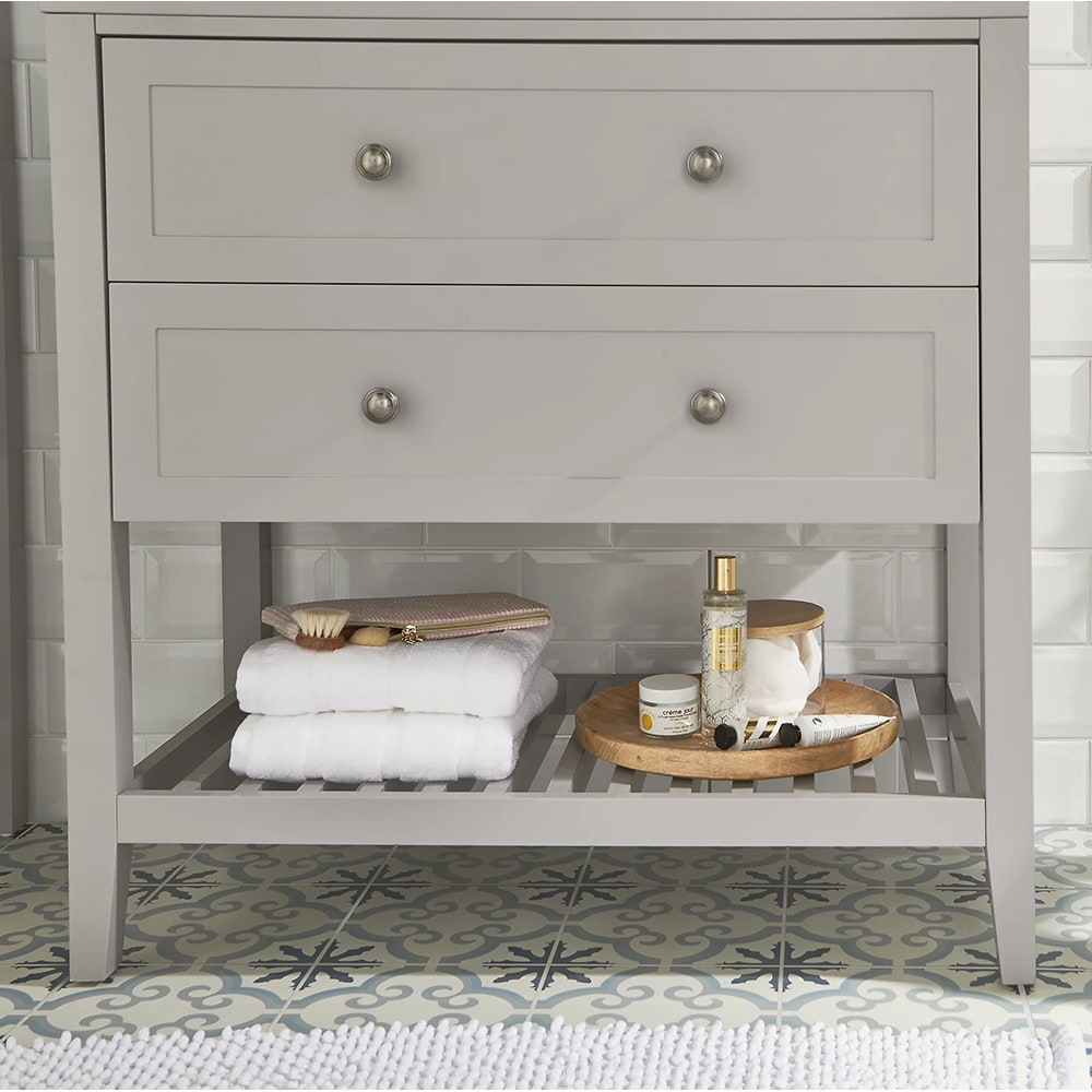 Baza lavoar GoodHome Perma, 2 sertare, 60 cm, gri