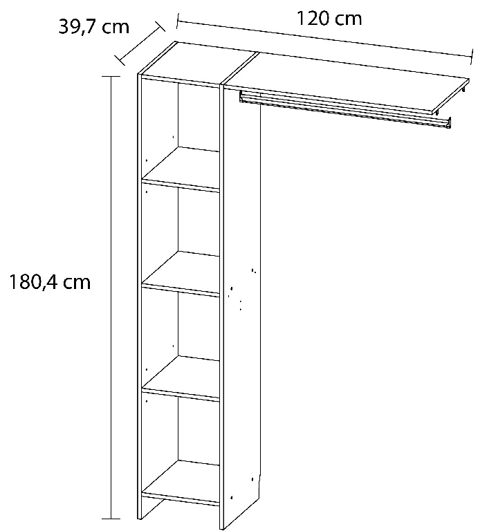 Kit Dressing, alb, 180.4 cm   Pole