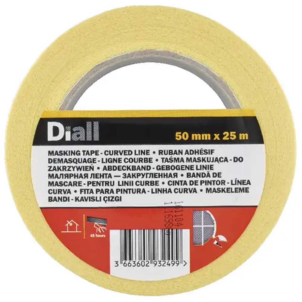 Banda mascare DIALL 100589795, 25 mm x 50 m, bej
