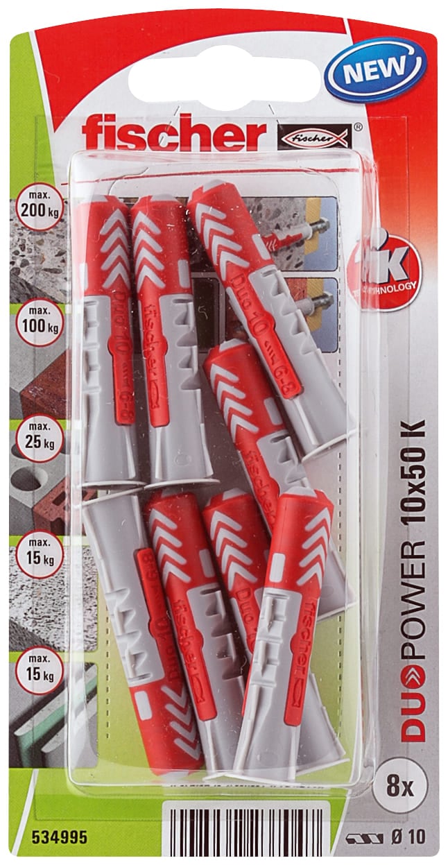 Set dibluri FISCHER DuoPower, 10 x 50mm, 10 bucati