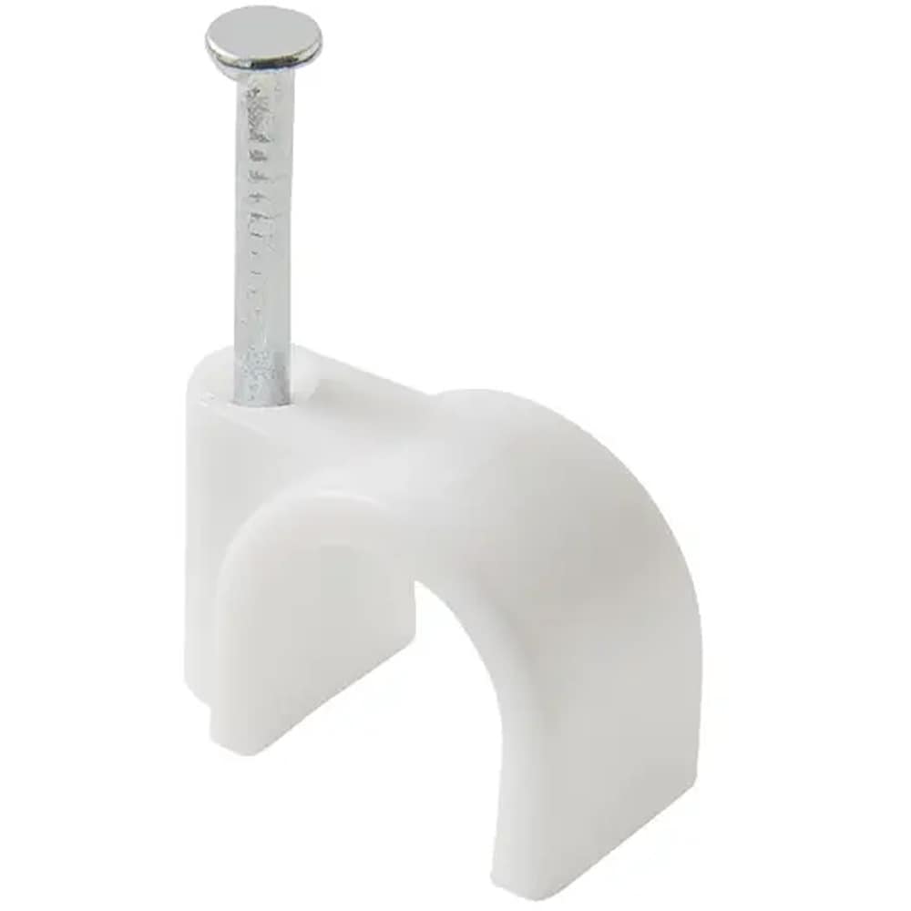 Clips rotund  DIALL 100590420,  12 mm, 25buc, alb