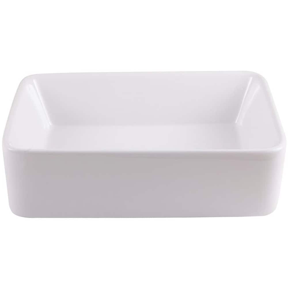 Lavoar pe blat GOODHOME Surma, ceramica, 48 x 38 cm, alb lucios