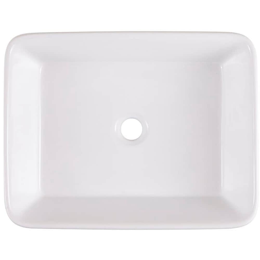 Lavoar pe blat GOODHOME Surma, ceramica, 48 x 38 cm, alb lucios