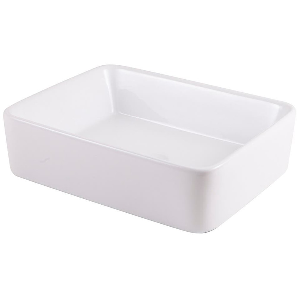 Lavoar pe blat GOODHOME Surma, ceramica, 48 x 38 cm, alb lucios