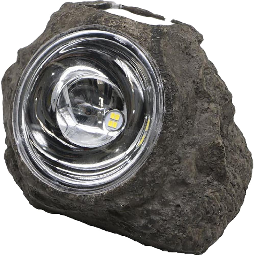 Lampa solara de exterior tip piatra, LED, 0.8 W, plastic, gri