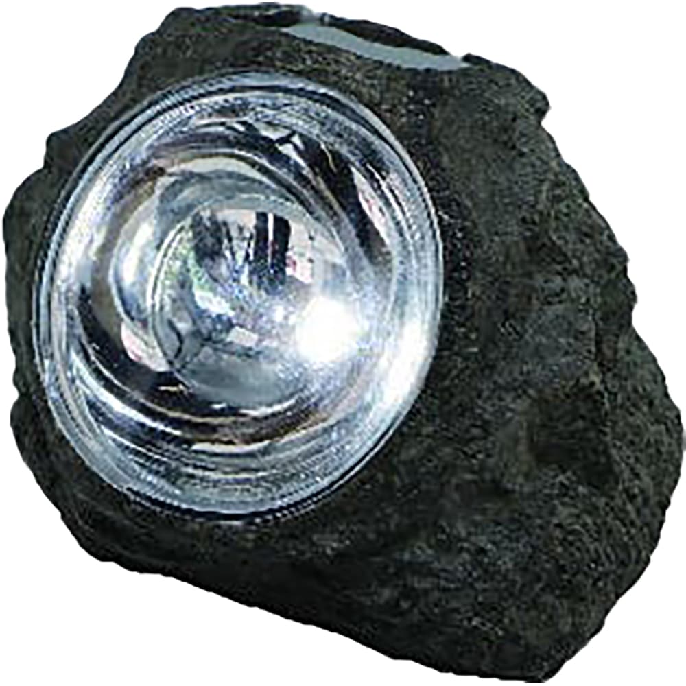 Lampa solara de exterior tip piatra, LED, 0.8 W, plastic, gri