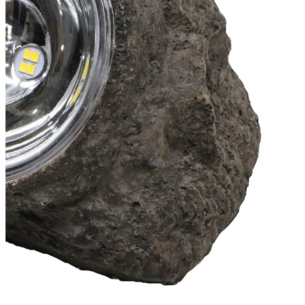 Lampa solara de exterior tip piatra, LED, 0.8 W, plastic, gri