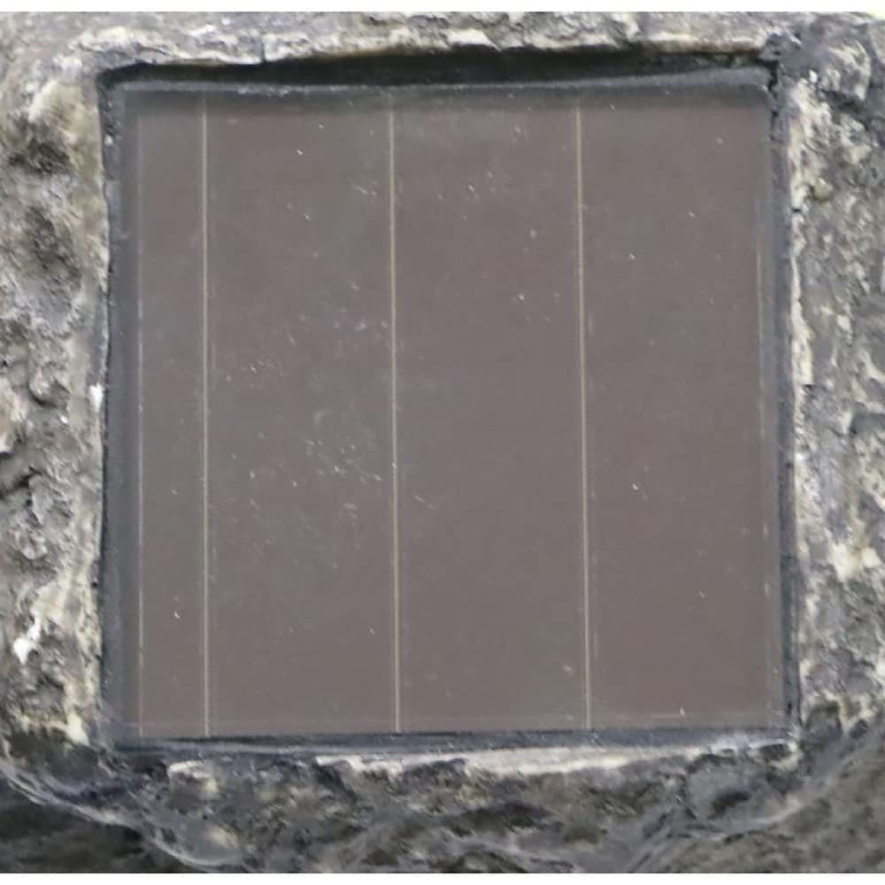 Lampa solara de exterior tip piatra, LED, 0.8 W, plastic, gri