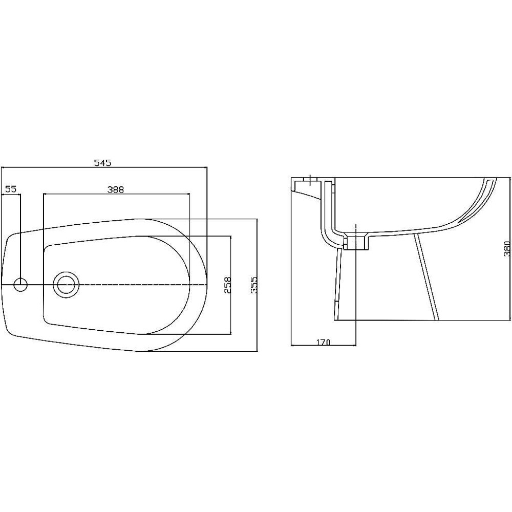 Bideu stativ GOODHOME Baciu, 35.5 x 54.5 x 38 cm, ceramica, alb
