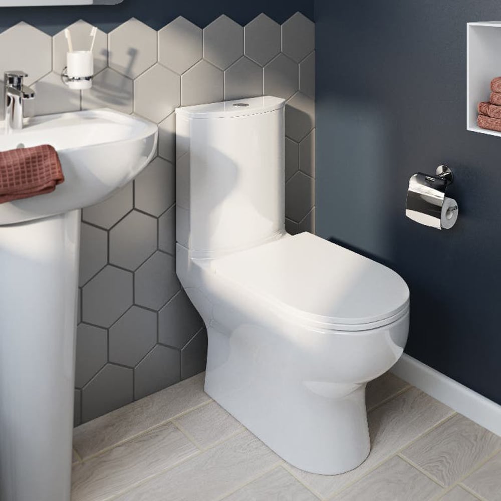 Set vas WC si rezervor GOODHOME Cavally, montare pe pardoseala, ceramica, 3/6 l, alb