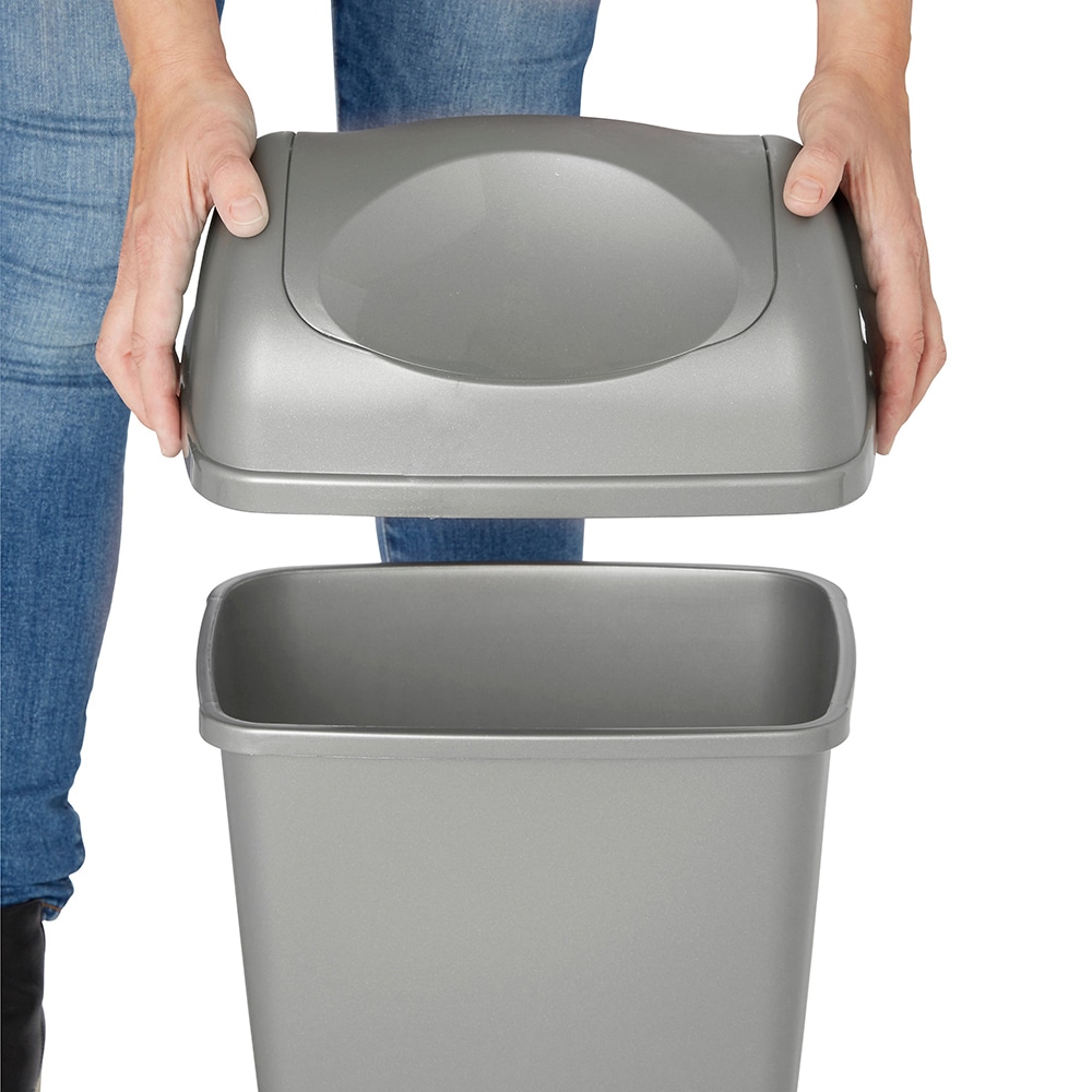 Cos de gunoi batant TAZETTA, 20L, plastic, gri