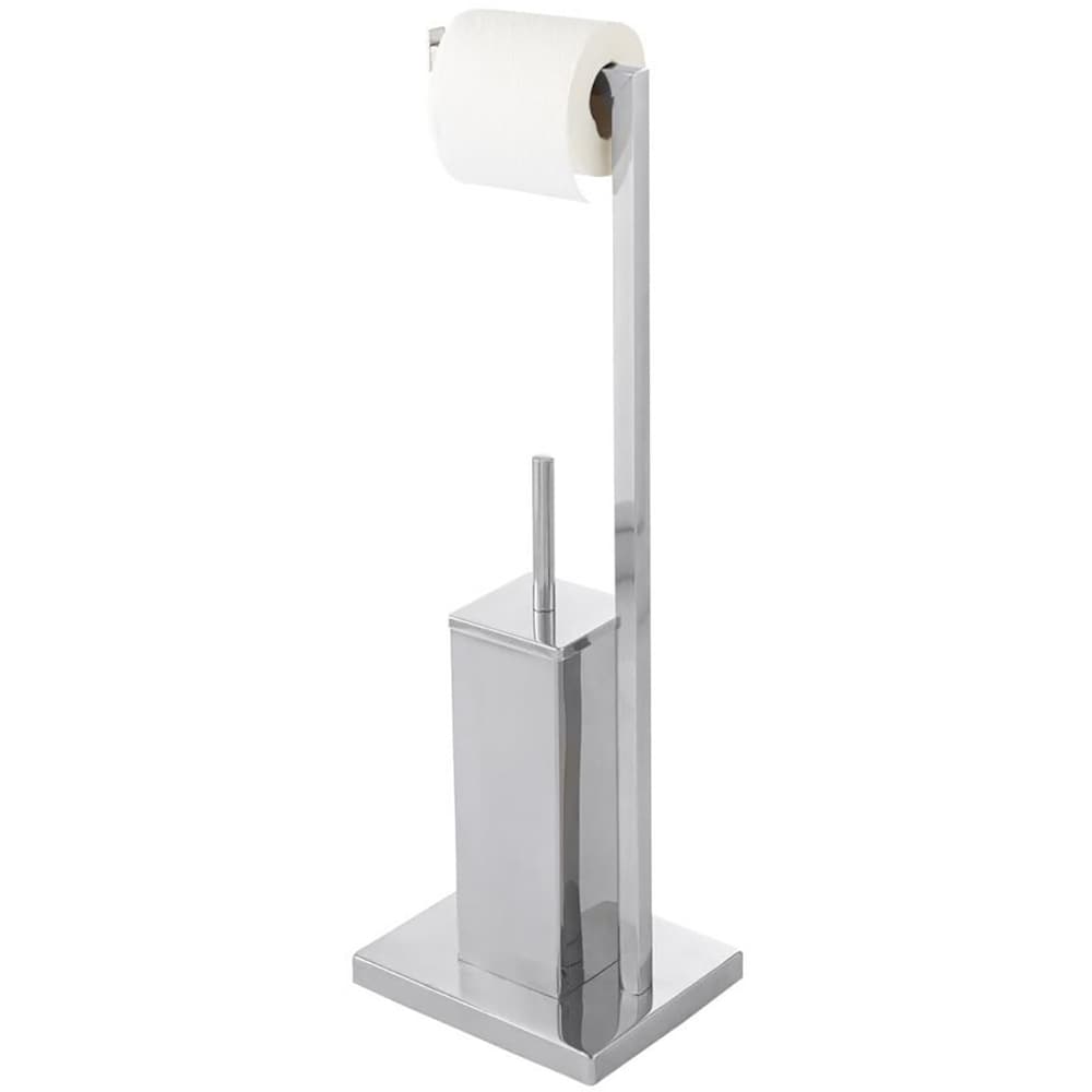Suport perie WC COOKE & LEWIS Kotra, 69.5 x 18.2 cm, otel inoxidabil, argintiu