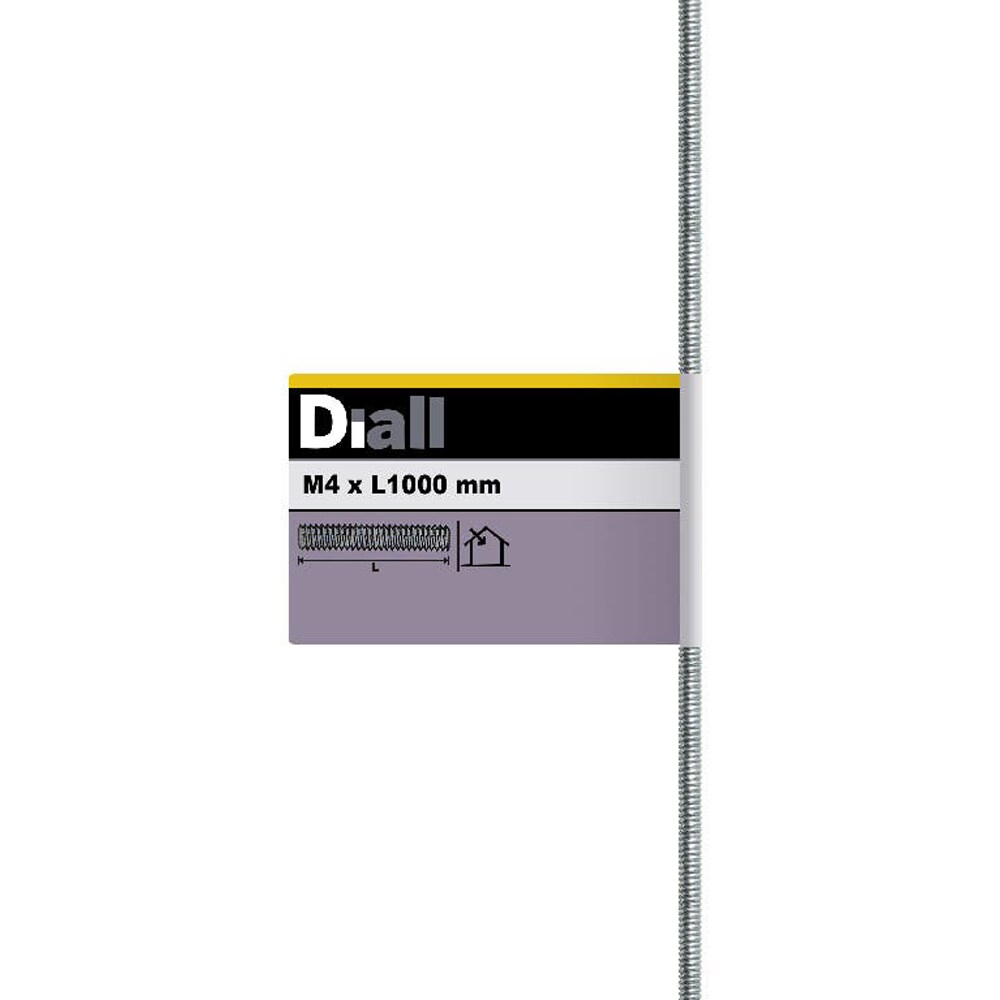 Tija filetata DIALL, otel-carbon, 1m