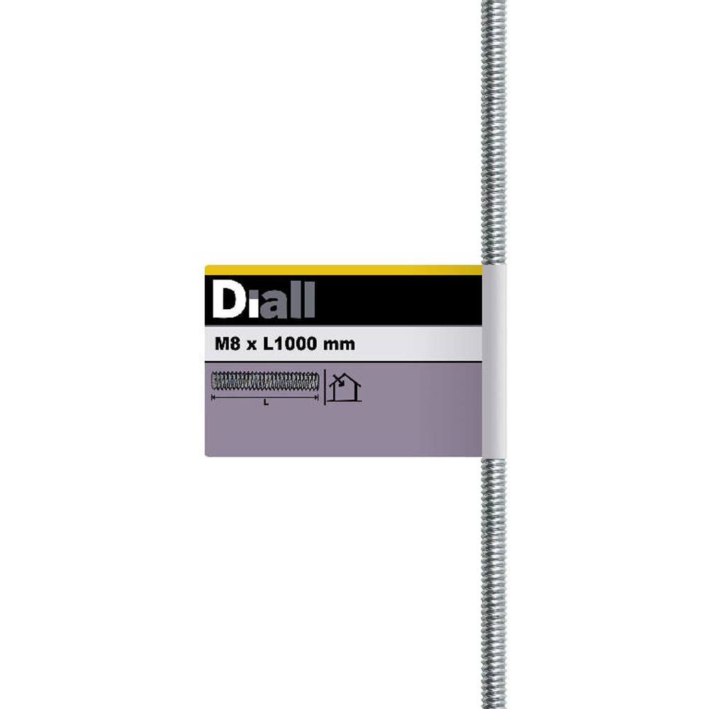 Tija filetata DIALL, M8, 1m, otel