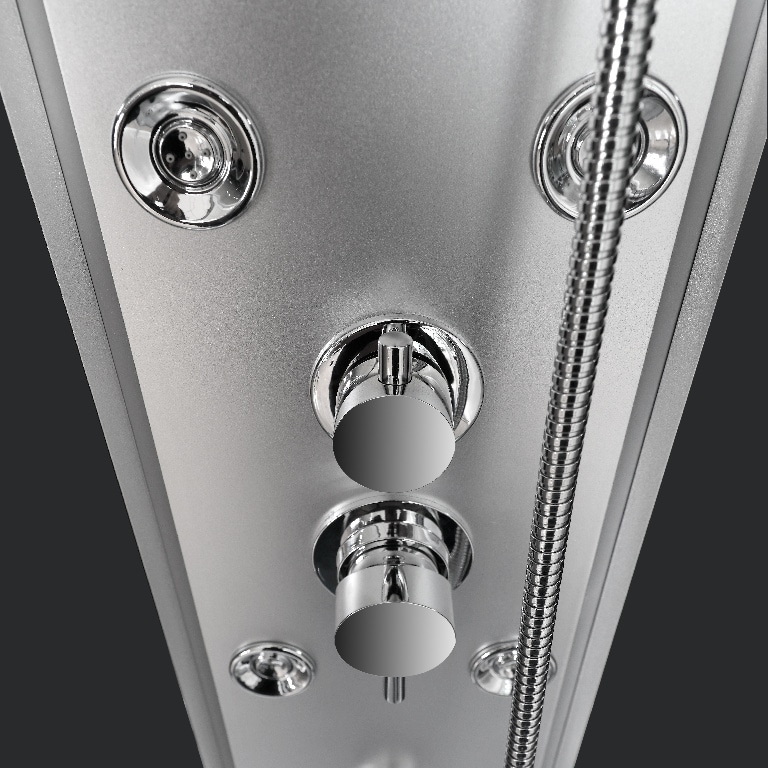 Cabina dus cu hidromasaj GoodHome Onega, dreptunghiulara, 80 x 120 x 225 cm, sticla securizata, profll argintiu