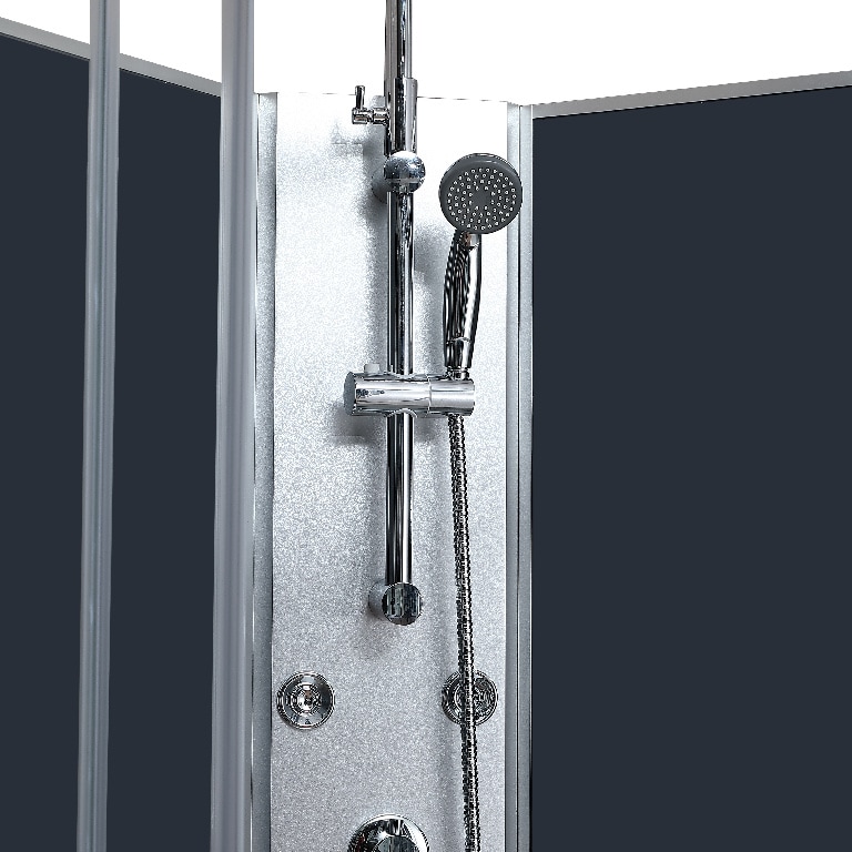 Cabina dus cu hidromasaj GoodHome Onega, dreptunghiulara, 80 x 120 x 225 cm, sticla securizata, profll argintiu