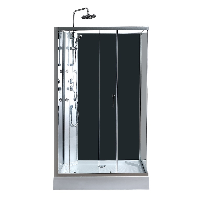 Cabina dus cu hidromasaj GoodHome Onega, dreptunghiulara, 80 x 120 x 225 cm, sticla securizata, profll argintiu