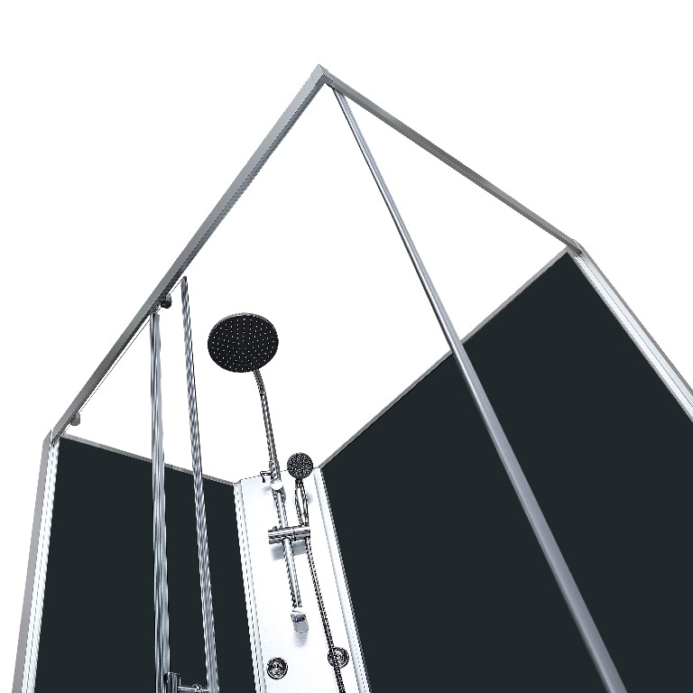 Cabina dus cu hidromasaj GoodHome Onega, dreptunghiulara, 80 x 120 x 225 cm, sticla securizata, profll argintiu