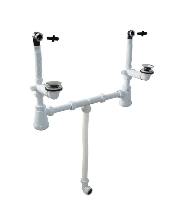 Kit sifon Cooke & Lewis Imandra, pentru chiuveta cu 2 cuva, 63 mm, 1 1/4"