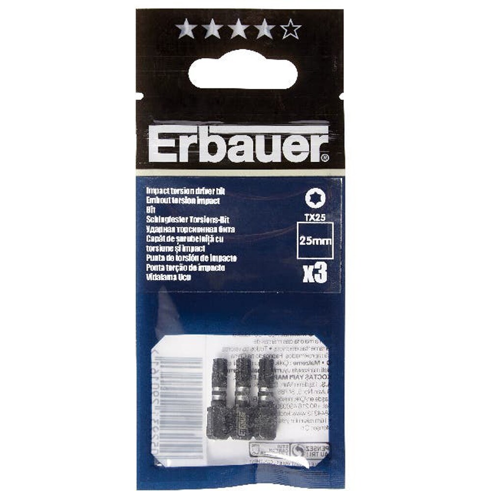 Set 3 biti impact ERBAUER, 25mm, TX25
