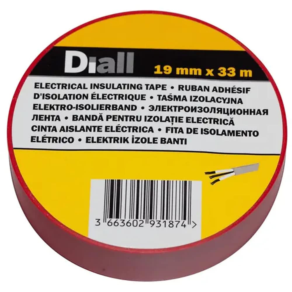 Banda izolatoare DIALL 100610881, 19 mm x 33 m, rosu