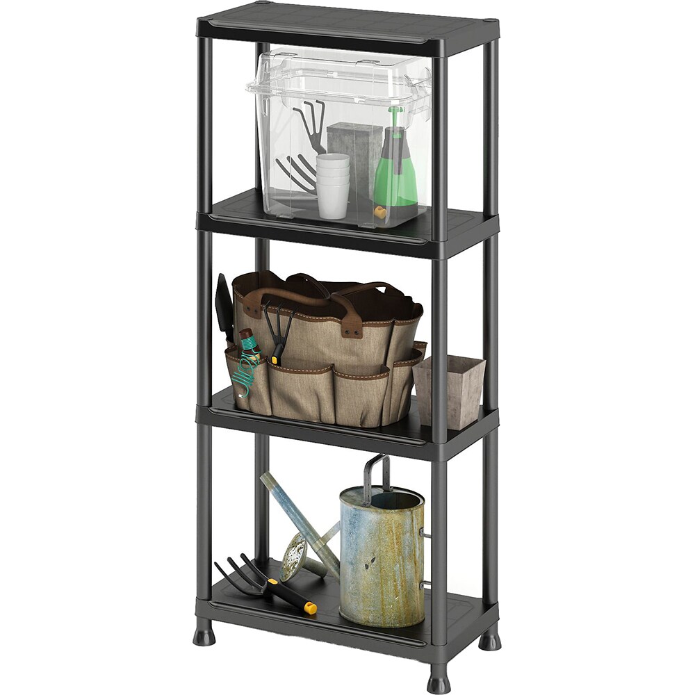 Raft 4 polite FORM, 135 x 60 x 30 cm, plastic, negru