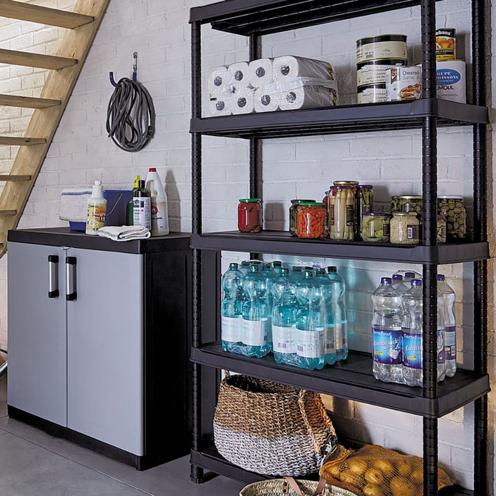 Raft 5 polite FORM Links, 120 x 182 x 45 cm, plastic, negru