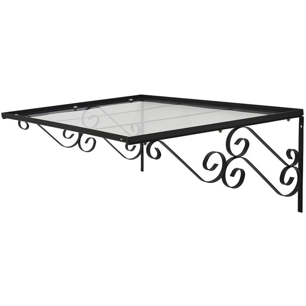 Marchiza fixa Geom Rayadito, otel, 140 x 80 cm, negru