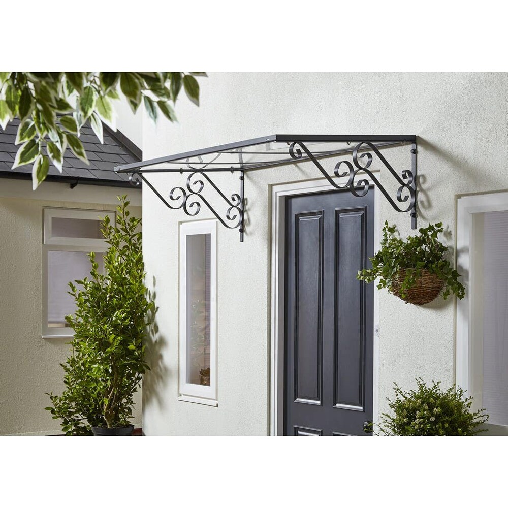 Marchiza fixa Geom Rayadito, otel, 140 x 80 cm, negru