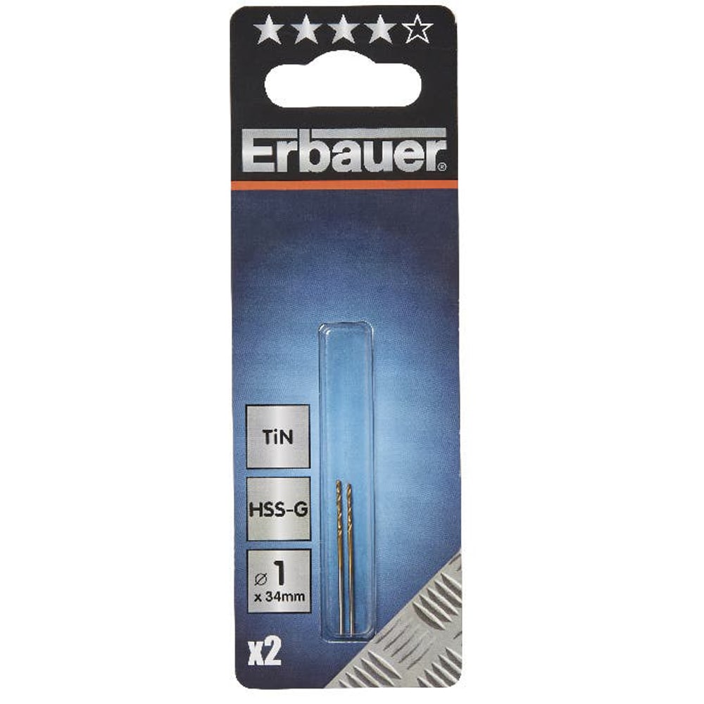 Burghiu ERBAUER, HSS TIN, 1mm, 2buc
