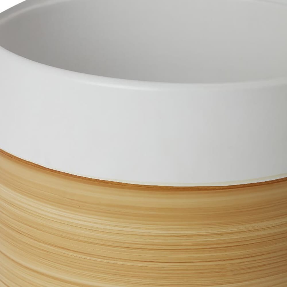 Ghiveci rotund GOODHOME, ceramica, 16.8 cm, alb-maro