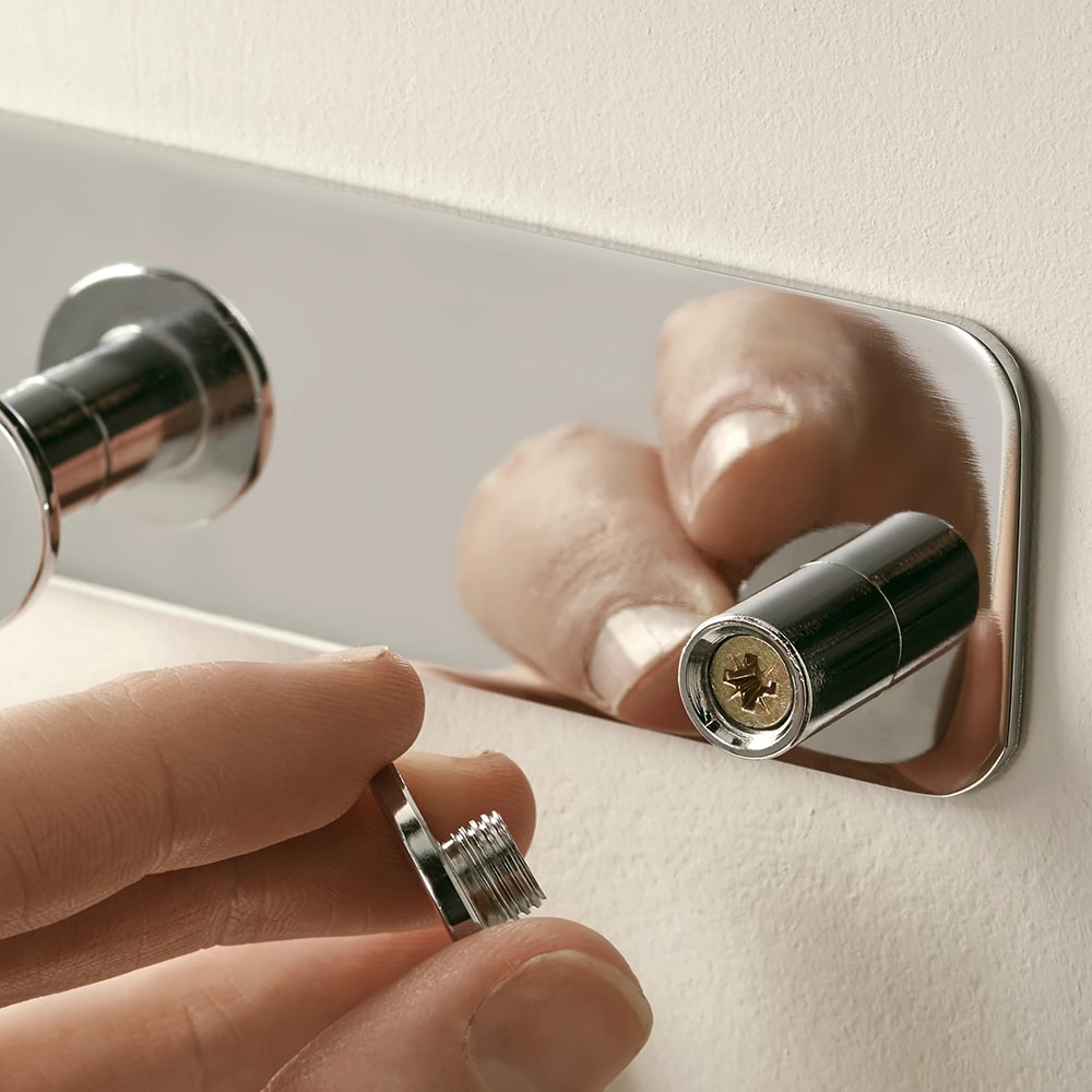 Suport dublu Koros GOODHOME, 10.7 x 4 x 2 cm, otel, argintiu