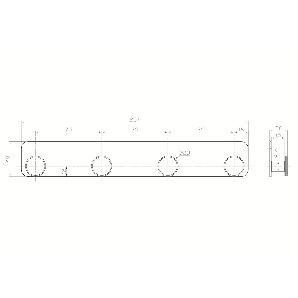 Cuier baie GOOHOME Koros, 4 agatatoare, alb