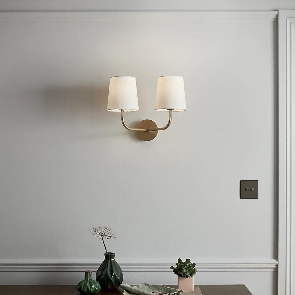 Aplica decorativa Arrioph GoodHome, E14, LED compatibile, corp metalic, alb-crem